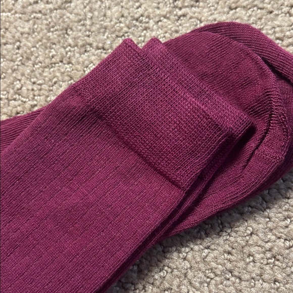 Burgundy Ribbed Over-the-Knee Socks - Picture 2 of 4